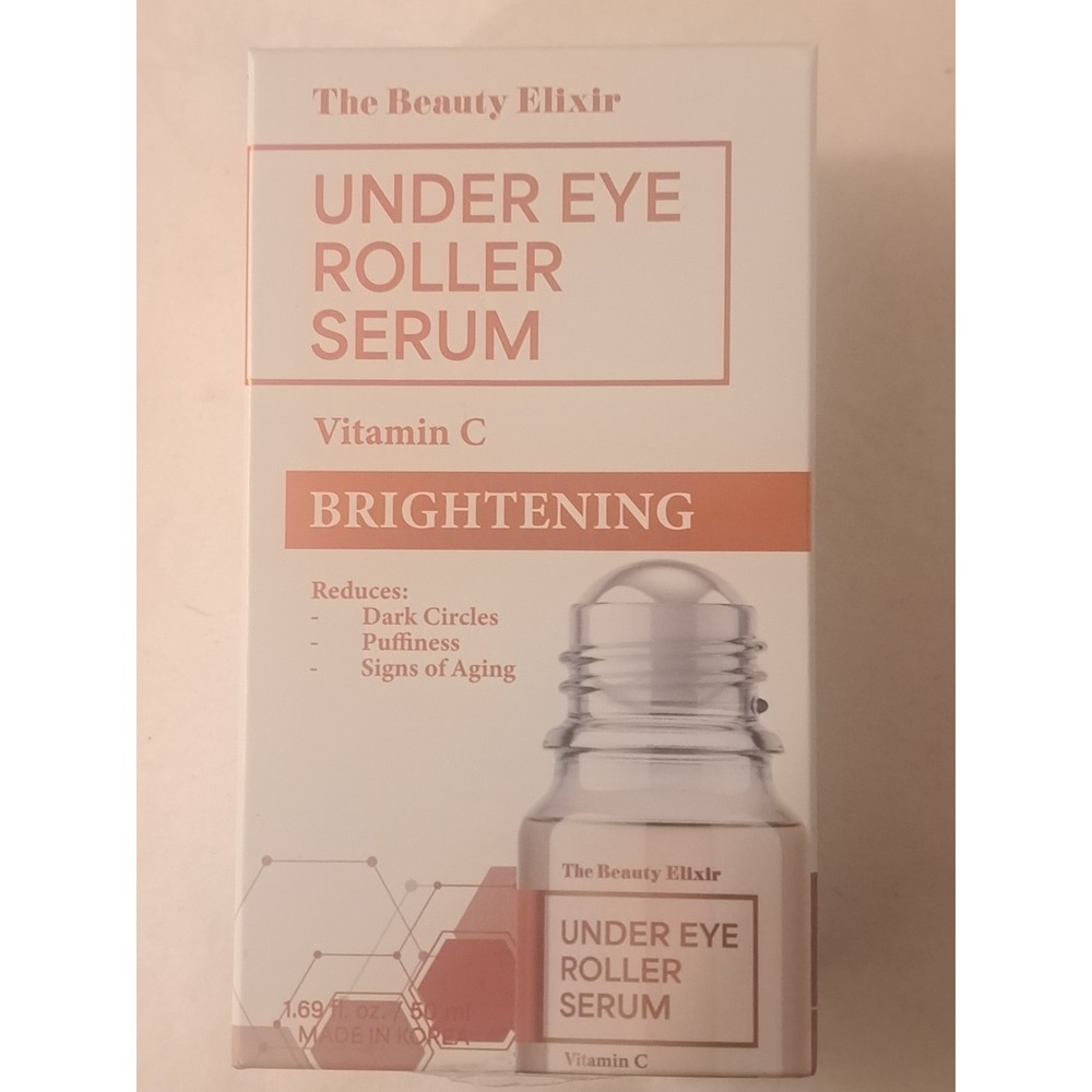 The Beauty Elixir Under Eye Roller Serum Vitamin C Brightening 0.5oz NIB